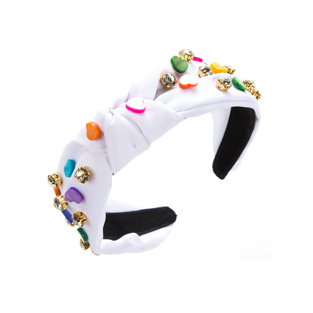 Wholesale Valentine's Day Candy Color Heart Shape Diamond Headband
